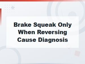 Brake Squeak When Reversing: Common Causes and Diagnosis Guide
