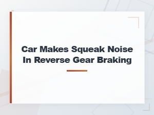 Car Makes Squeak Noise in Reverse Gear Braking